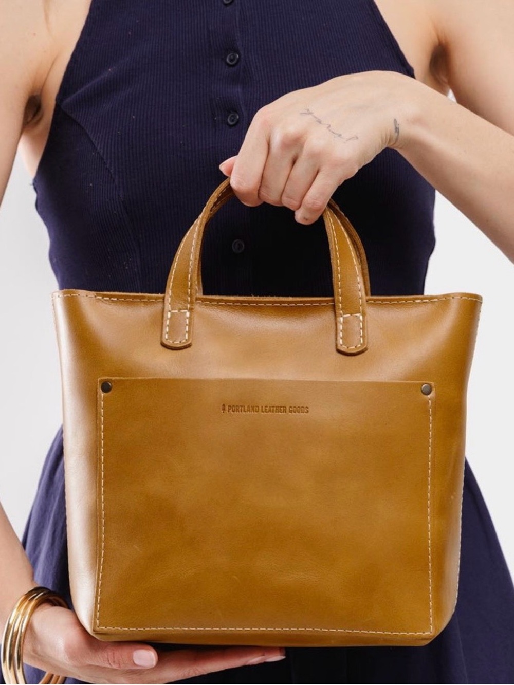 Portland Leather Mini Crossbody in Mango